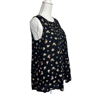 Torrid Tank Black with Yellow and Pink Flowers